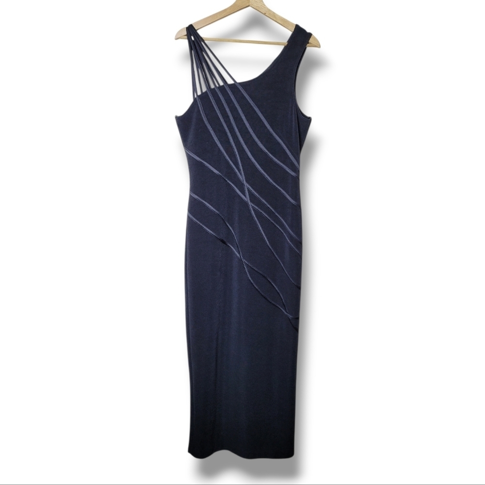 Betsy & Adam Vintage 90s Black Formal Maxi Dress Size 14 - Picture 8 of 8